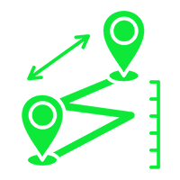 Map icons with arrows and ruler.